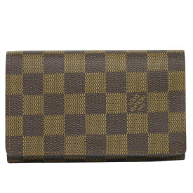 本物 ルイヴィトン LOUIS VUITTON LV ポルトフォイユ トレゾール ダミエ エベヌ 折財布 ブラウン N61736 ビトン 財布 ウォレット 中古・