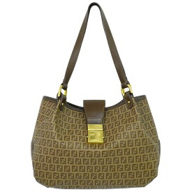 本物 フェンディ FENDI ズッキーノ ショルダーバッグ トートバッグ PVC ブラウン Zucchino バッグ 中古・