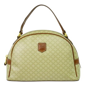 本物 セリーヌ CELINE マカダム ハンドバッグ PVC ベージュ Macadam バッグ 中古・