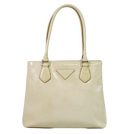 本物 プラダ PRADA パテント レザー トートバッグ ハンドバッグ ピンクベージュ BR3466 バッグ 中古・