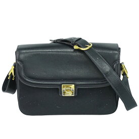 本物 セリーヌ CELINE 馬車金具 ショルダーバッグ レザー ネイビー バッグ 中古・