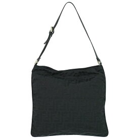 本物 フェンディ FENDI ズッカ ショルダーバッグ キャンバス ブラック Zucca バッグ 中古・