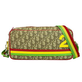 本物 クリスチャン ディオール Christian Dior トロッター ラスタ ショルダーバッグ ポシェット PVC ブラウン マルチカラー バッグ 中古・