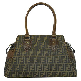 本物 フェンディ FENDI エトニコ ズッカ トートバッグ ハンドバッグ キャンバス ブラウン 8BN162 Etonico バッグ 中古・