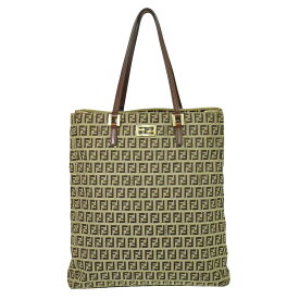本物 フェンディ FENDI ズッキーノ トートバッグ ハンドバッグ キャンバス ベージュ ブラウン 8BH131 Zucchino バッグ 中古・