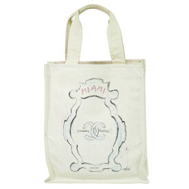 本物 シャネル CHANEL ココマーク マイアミ クルーズライン トートバッグ ハンドバッグ キャンバス ホワイト バッグ 中古・