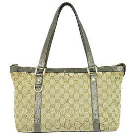 本物 グッチ GUCCI アビー GGキャンバス トートバッグ ハンドバッグ ベージュ 141470 Abbey バッグ 中古・