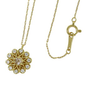 本物 ダイヤモンド 0.14 0.10ct K18 YG ネックレス ペンダント イエローゴールド アクセサリー ジュエリー 中古