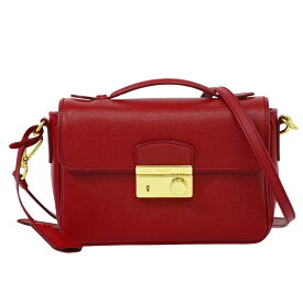 本物 プラダ PRADA サフィアーノ レザー 2WAY ショルダーバッグ ハンドバッグ ポシェット レッド BT0959 バッグ 中古・