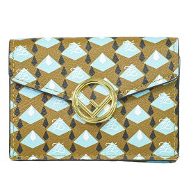 本物 フェンディ FENDI エフ イズ フェンディ 三つ折り 折財布 コンパクトウォレット レザー マルチカラー 8M0395 財布 ウォレット 中古・