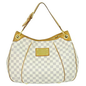 本物 ルイヴィトン LOUIS VUITTON LV ガリエラ PM ダミエ アズール ショルダーバッグ ホワイト グレー N55215 Galliera ビトン バッグ 中古・