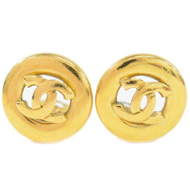 本物 シャネル CHANEL ココマーク イヤリング GP ゴールド メッキ Coco Mark アクセサリー ジュエリー 中古