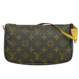 本物 ルイヴィトン LV LOUIS VUITTON ポシェットアクセソワール モノグラム アクセサリーポーチ ハンドバッグ ブラウン M51980 ビトン バッグ 中古・