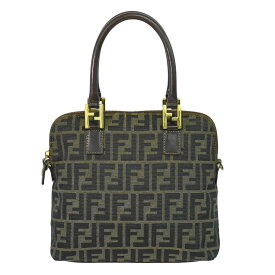 本物 フェンディ FENDI ズッカ ハンドバッグ キャンバス ブラウン Zucca バッグ 中古・