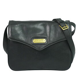 本物 セリーヌ CELINE レザー ショルダーバッグ ポシェット ブラック バッグ 中古・