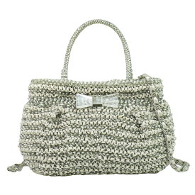 本物 アンテプリマ ANTEPRIMA ワイヤーバッグ 4WAY ショルダーバッグ ハンドバッグ ポシェット ビニール グレー バッグ 中古・