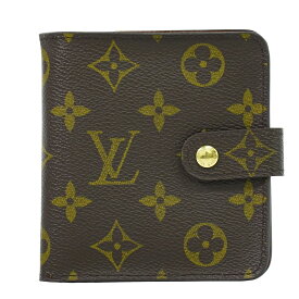 本物 ルイヴィトン LOUIS VUITTON LV コンパクトジップ モノグラム 折財布 ブラウン M61667 ビトン 財布 ウォレット 中古・