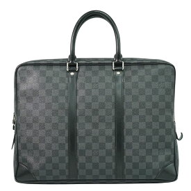 本物 ルイヴィトン LOUIS VUITTON LV ポルトドキュマンヴォワヤージュ ダミエ グラフィット ビジネスバッグ ブラック グレー N41125 ビトン バッグ 中古・