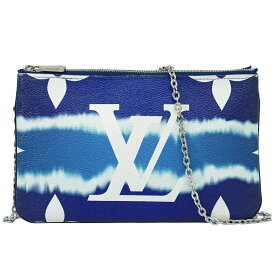 本物 ルイヴィトン LOUIS VUITTON LV エスカル ポシェット ドゥーブル ジップ モノグラム ジャイアント ショルダーバッグ ブルー M69124 ビトン バッグ 中古・