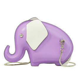 本物 ケイトスペード kate spade タイニー エレファント ショルダーバッグ ポシェット レザー パープル ホワイト バッグ 中古・