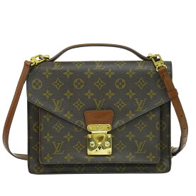 本物 ルイヴィトン LOUIS VUITTON LV モンソー モノグラム 2WAY ショルダーバッグ ハンドバッグ ブラウン M51185 ビトン バッグ 中古・