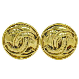 本物 シャネル CHANEL ココマーク イヤリング GP ゴールド メッキ Coco Mark アクセサリー ジュエリー 中古・
