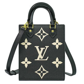 本物 ルイヴィトン LOUIS VUITTON LV プティット サックプラ モノグラム アンプラントレザー 2WAY ショルダーバッグ ノワール M81416 ビトン 中古・