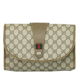 本物 グッチ GUCCI オールドグッチ シェリーライン GGスプリーム クラッチバッグ セカンドバッグ ベージュ Sherry Line バッグ 中古・