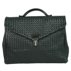 本物 ボッテガ ヴェネタ BOTTEGA VENETA イントレチャート ビジネスバッグ ハンドバッグ レザー ブラック Intrecciato バッグ 中古・