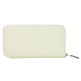 本物 エルメス HERMES アザップ シルクイン ラウンドファスナー 長財布 U刻 2022年 レザー アイボリー 財布 ウォレット 中古・