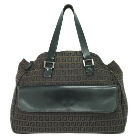 本物 フェンディ FENDI ズッキーノ ハンドバッグ キャンバス ブラウン 16533 Zucchino バッグ 中古・