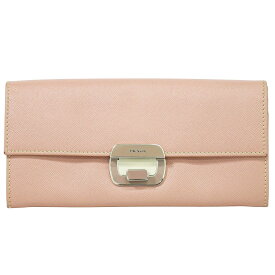 本物 プラダ PRADA サフィアーノ レザー 長財布 ロングウォレット ピンク Saffiano 財布 ウォレット 中古・