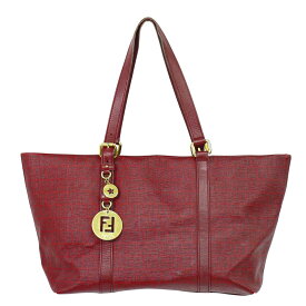 本物 フェンディ FENDI ズッキーノ ショルダーバッグ トートバッグ PVC レッド 8BH215-FB5 Zucchino バッグ 中古・