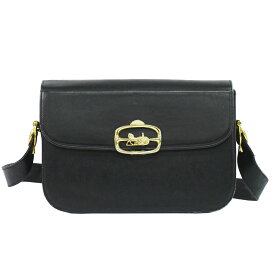 本物 セリーヌ CELINE 馬車金具 ショルダーバッグ レザー ブラック バッグ 中古・
