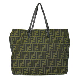 本物 フェンディ FENDI ズッカ トートバッグ ハンドバッグ キャンバス ブラウン 8BH019 Zucca バッグ 中古・