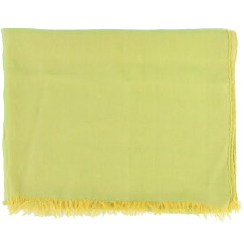 本物 エルメス HERMES シフォン フリンジ ストール ショール マフラー シルク ライトグリーン イエロー 服飾小物 中古・