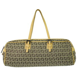 本物 フェンディ FENDI ズッキーノ ハンドバッグ キャンバス ベージュ 8BL006 Zucchino バッグ 中古・