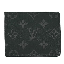 本物 ルイヴィトン LOUIS VUITTON LV ポルトフォイユ パンス モノグラム エクリプス 折財布 ブラック グレー M62480 ビトン 財布 ウォレット 中古・