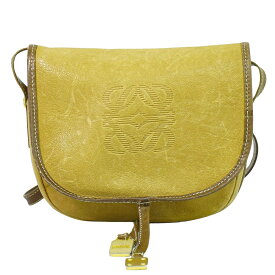 本物 ロエベ LOEWE アナグラム ショルダーバッグ ポシェット レザー キャメル Anagram バッグ 中古・