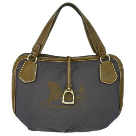 本物 セリーヌ CELINE 馬車ロゴ トートバッグ ハンドバッグ キャンバス ブラウン バッグ 中古・