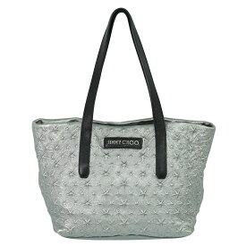 本物 ジミーチュウ JIMMY CHOO スターエンボス トートバッグ ハンドバッグ レザー シルバー バッグ 中古・