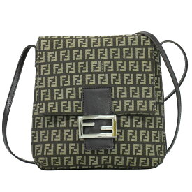 本物 フェンディ FENDI ズッキーノ ショルダーバッグ ポシェット キャンバス ブラウン 8BT075 Zucchino バッグ 中古・