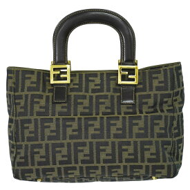 本物 フェンディ FENDI ズッカ トートバッグ ハンドバッグ キャンバス ブラウン 26329 Zucca バッグ 中古・