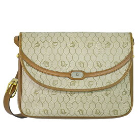本物 クリスチャン ディオール Christian Dior ハニカム柄 ショルダーバッグ ポシェット PVC ベージュ バッグ 中古・