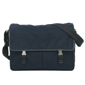 本物 プラダ PRADA ナイロン メッセンジャーバッグ ショルダーバッグ ポシェット ネイビー バッグ 中古・