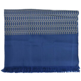 本物 エルメス HERMES 大判 ストール ショール マフラー シルク ネイビー 服飾小物 中古・