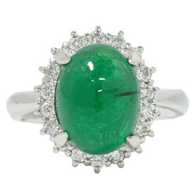 本物 エメラルド 4.82ct ダイヤモンド 0.47ct Pt900 リング 指輪 12号 プラチナ グリーン アクセサリー ジュエリー 中古