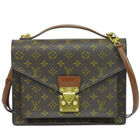 本物 ルイヴィトン LOUIS VUITTON LV モンソー モノグラム 2WAY ショルダーバッグ ハンドバッグ ブラウン M51185 ビトン バッグ 中古・