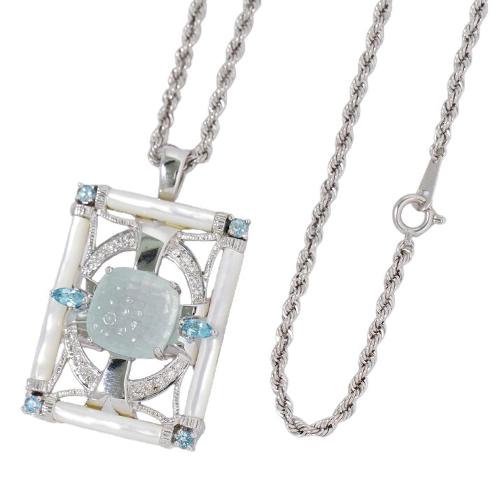 楽天市場】本物 アクアマリン 5.26ct シェル ブルートパーズ 0.47ct 