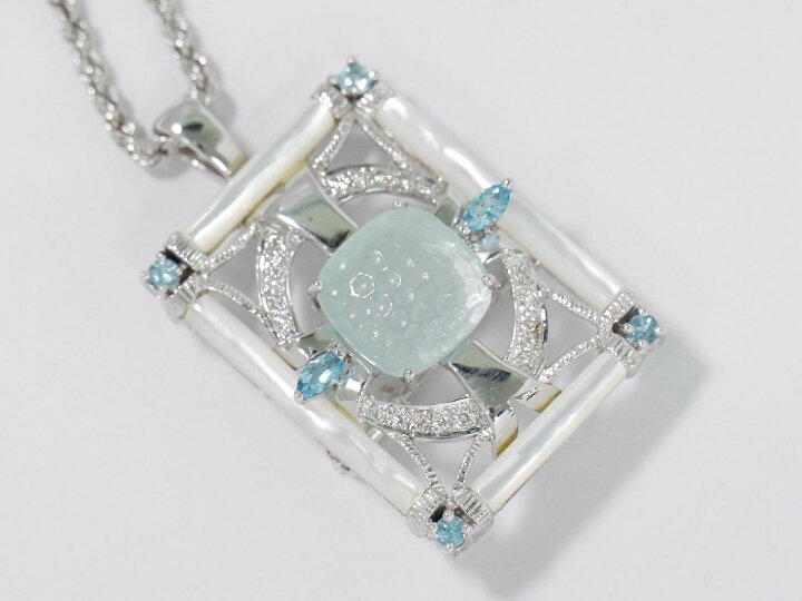 楽天市場】本物 アクアマリン 5.26ct シェル ブルートパーズ 0.47ct 